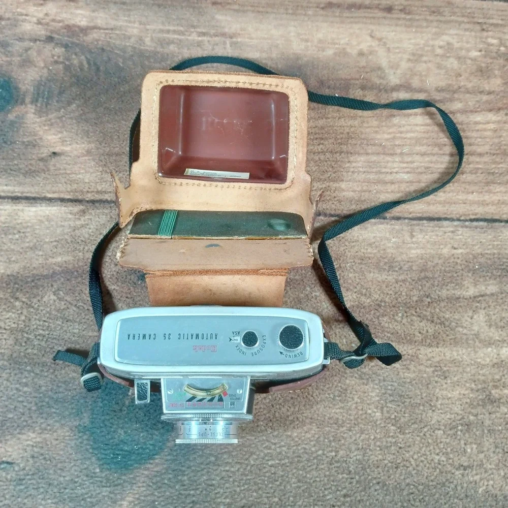 Kodak Automatic 35 Field Case Camera Brown Leather Vintage Untested